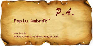Papiu Ambró névjegykártya